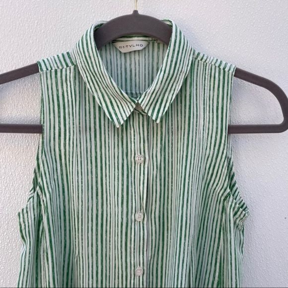 *50% OFF! Anthropologie 11-1-tylho tunic top striped green - Picture 2 of 6